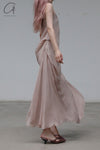 marc le bihan silk slip dress 2107 ROSE POUDRE rose red